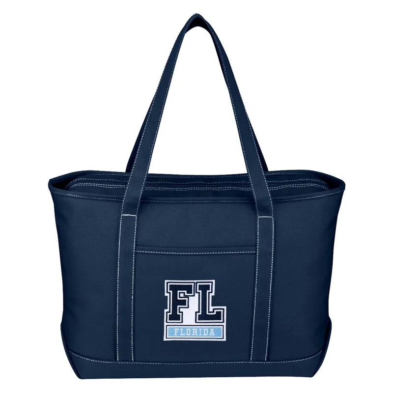 Large Cotton Canvas Yacht Tote Bag With Tackle Twill Patch — view 4