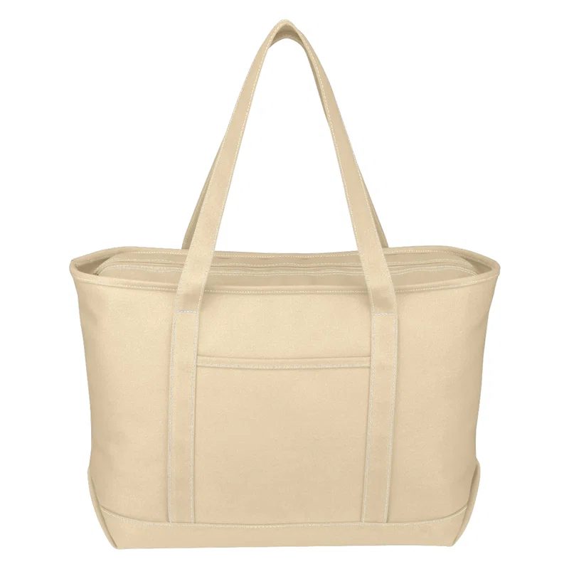 Large Cotton Canvas Yacht Tote Bag With Tackle Twill Patch — view 7