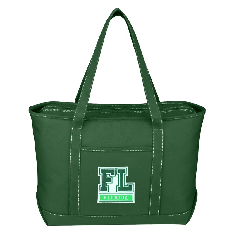 Large Cotton Canvas Yacht Tote Bag With Tackle Twill Patch — view 8