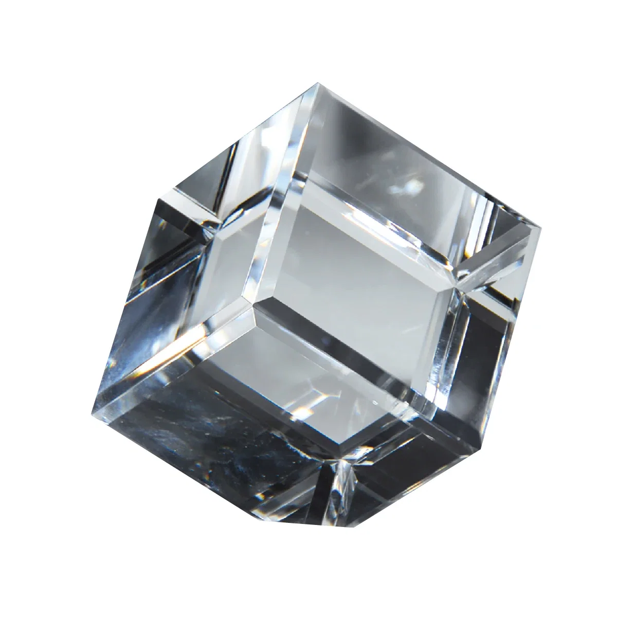 Flat face of the cube left open for engraving