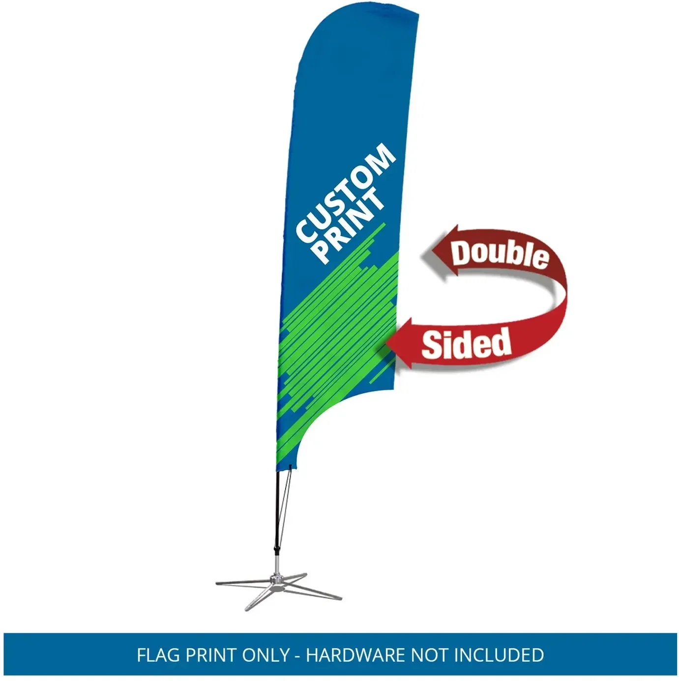 Large Custom Blade Sail Sign Flag Concave Bottom Double-Sided — view 2