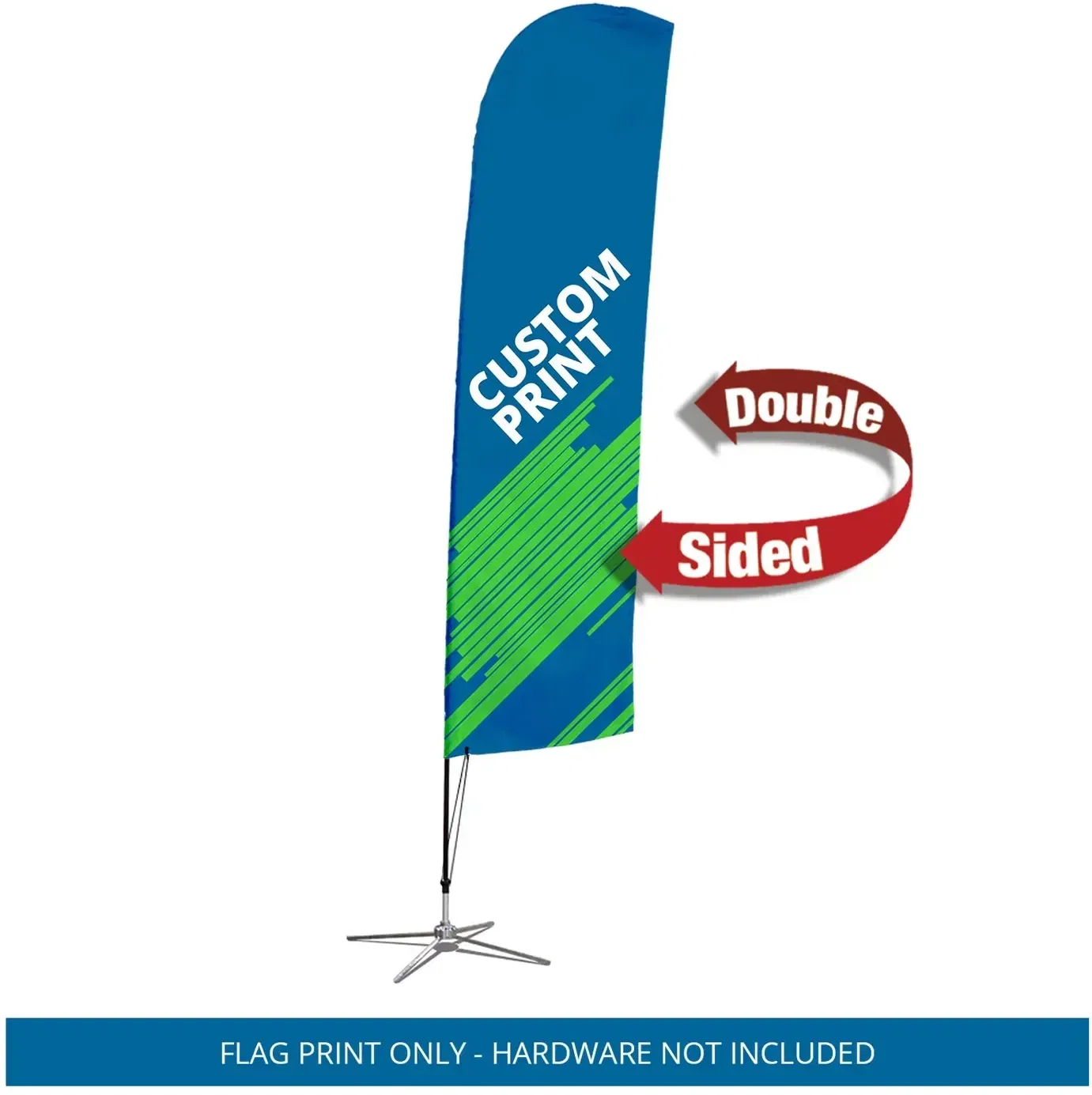 Large Custom Blade Sail Sign Flag Straight Bottom Double-Sided — view 2