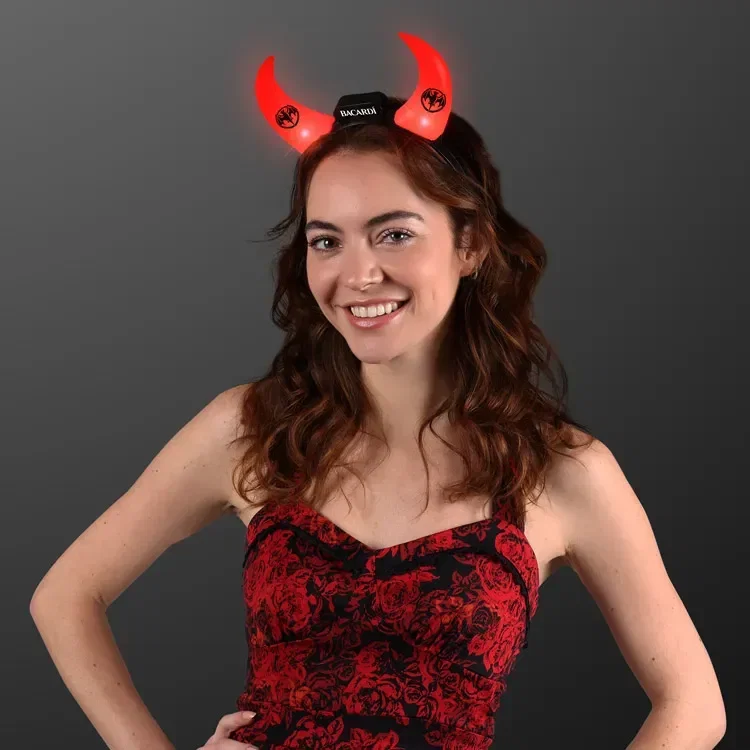 Large Devil Horns Light Up Headbands — view 3