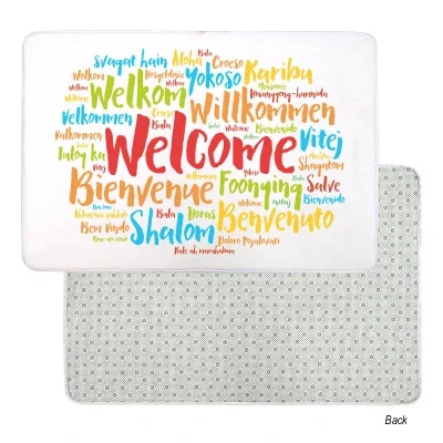 Entryway floor mat shown from above in its full shape