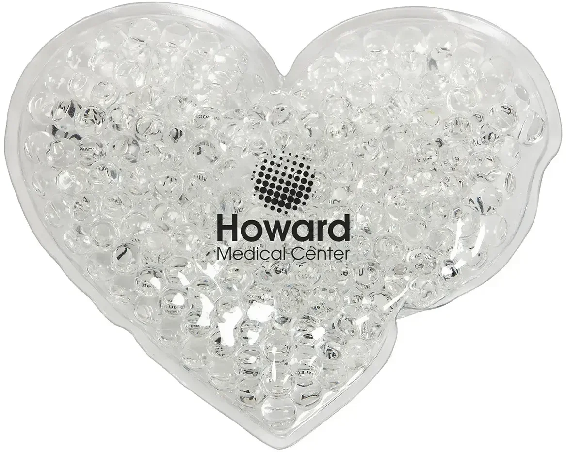 Large Heart Aqua Pearls pack used for warm relief, custom wellness giveaway