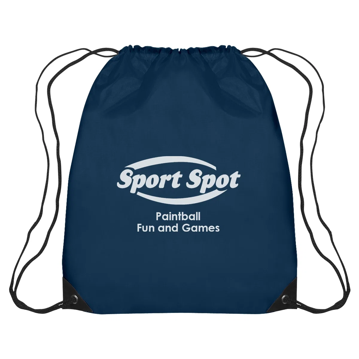 Navy sports sack angled to show its shape