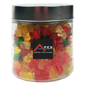 27 oz Glass Candy Jar, Standard Fill, Full-Color Imprint