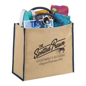 Large Jute Tote with Logo