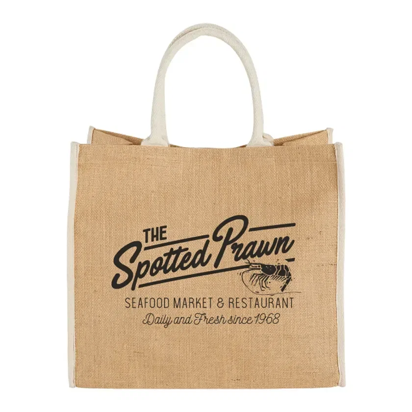Custom Large Jute Tote with Logo — view 3