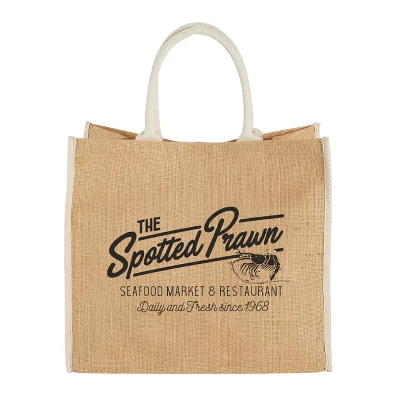 Custom Large Jute Tote with Logo — view 3