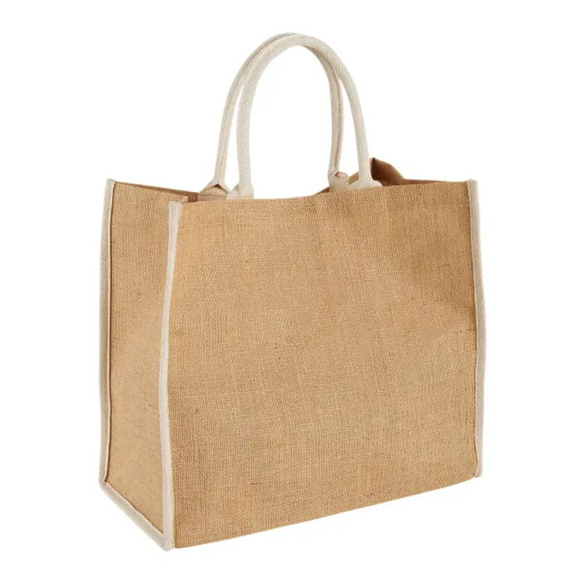 Custom Large Jute Tote with Logo — view 4