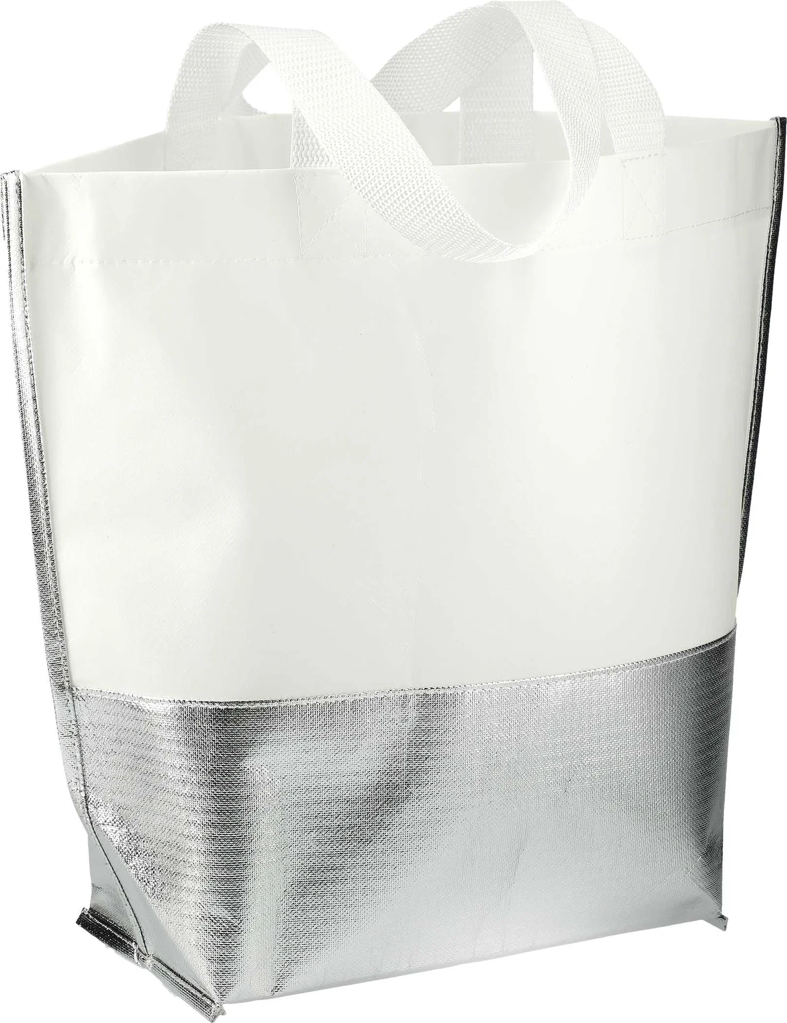 Branded Laminated Metallic Bottom Tote - Large — view 10