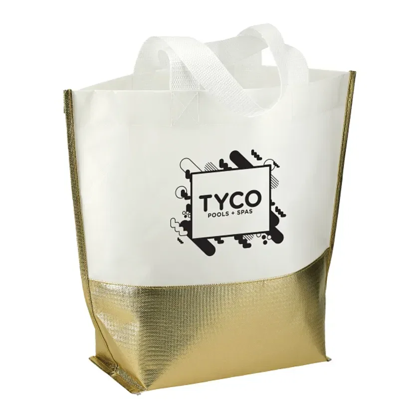 Branded Laminated Metallic Bottom Tote - Large — view 7
