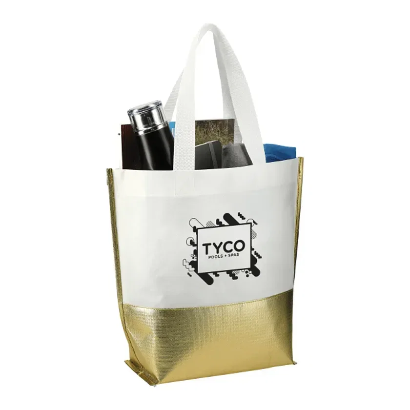 Branded Laminated Metallic Bottom Tote - Large — view 8