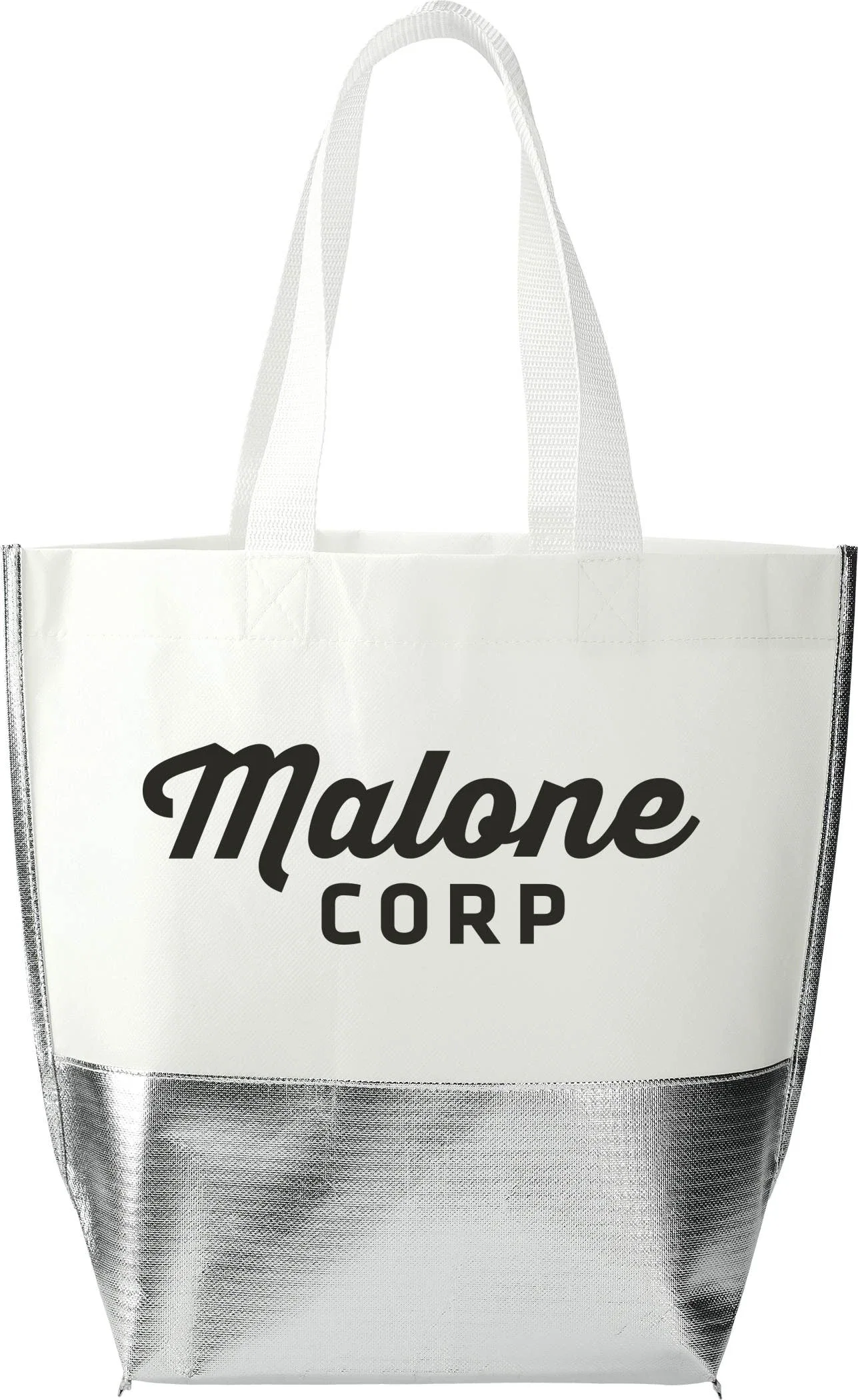 Branded Laminated Metallic Bottom Tote - Large — view 9