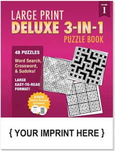 LARGE PRINT Deluxe 3-in-1 Puzzle Book Pack