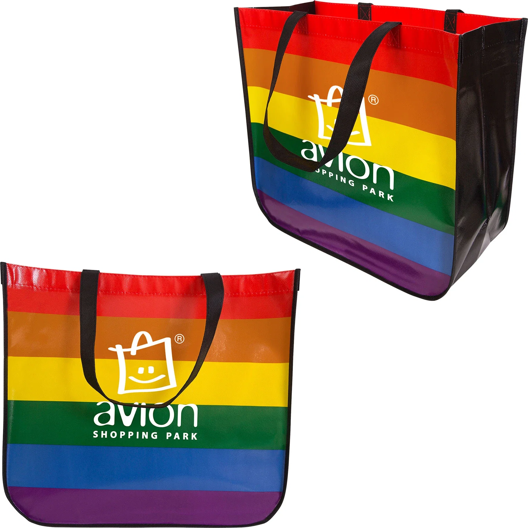 Large Rainbow Laminated Tote Bag — view 2