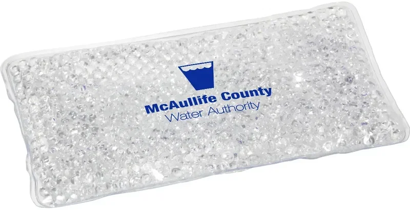Promotional Aqua Pearls Hot/Cold Pack shown in a blue colorway, custom giveaway