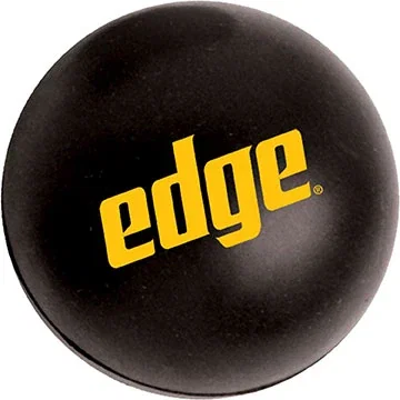 Large Round Stress Ball shown in hand to demonstrate squeezable foam size and grip