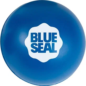 Large Round Stress Ball with sample imprinted logo on foam squeeze ball surface