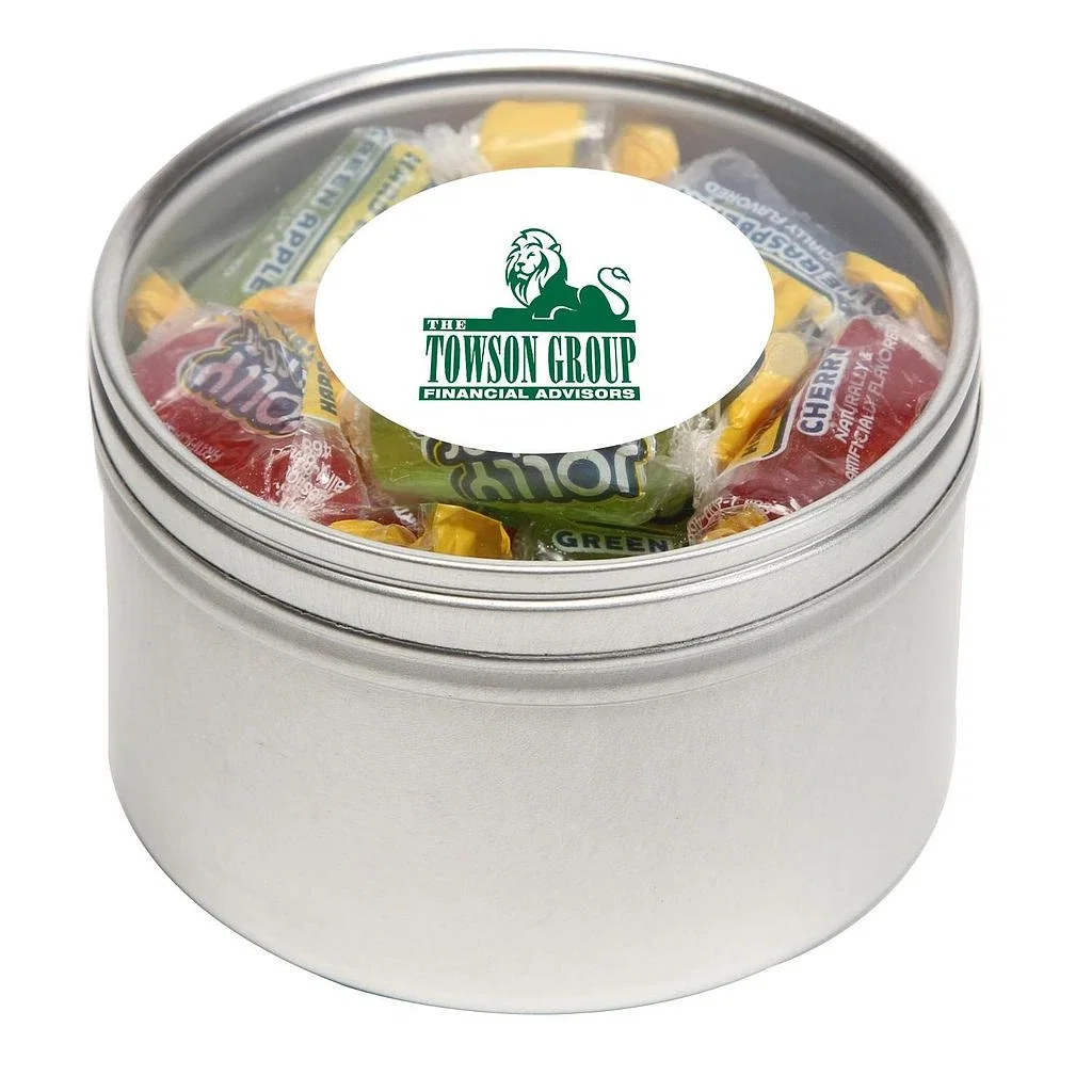 Large Round Window Tin Standard Fill — Silver,Candy Fill: Jolly Rancher™ — view 2