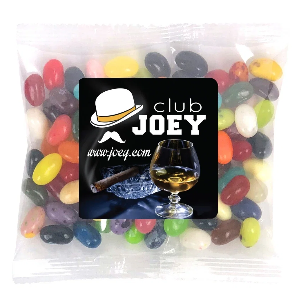 Large Snack Bag with Label Premium Fill — Candy Fill: Jelly Belly™ Candy — view 2