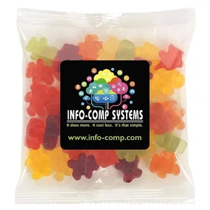 Large Snack Bag with Label, Standard Fill, 5" x 5" x 0.75", Full-Color Imprint