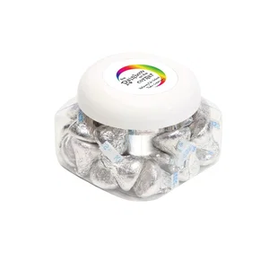 Large Snack Canister, 3.38" Clear and White Plastic, Full-Color Imprint