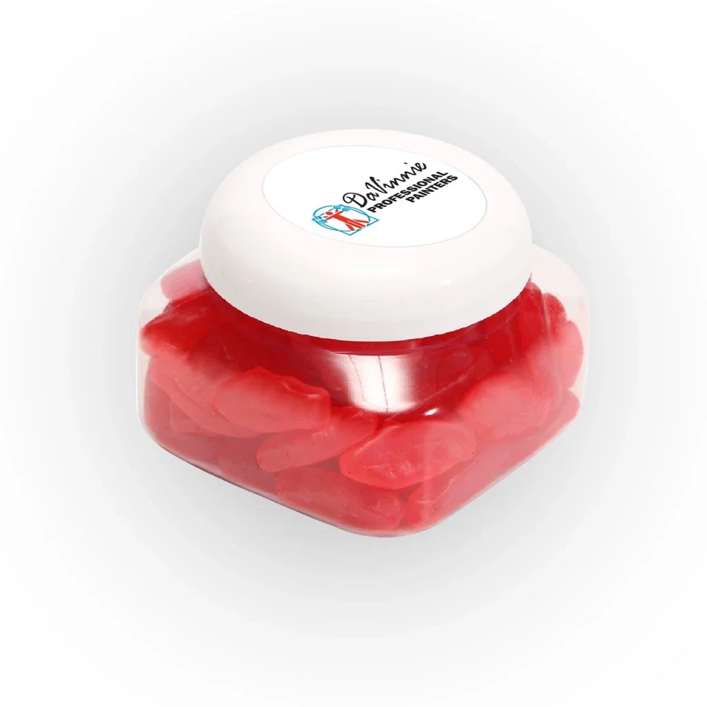 Large Snack Canister Standard Fill — Clear / White,Candy Fill: Swedish Fish™ — view 4
