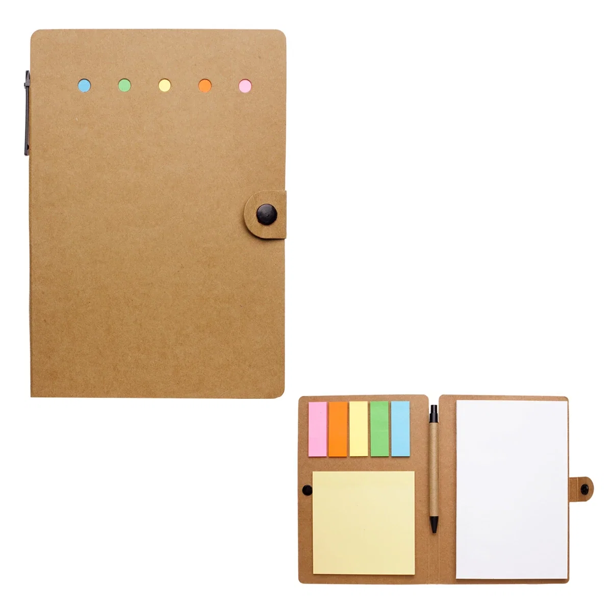 Desk accessories arranged beside the closed book