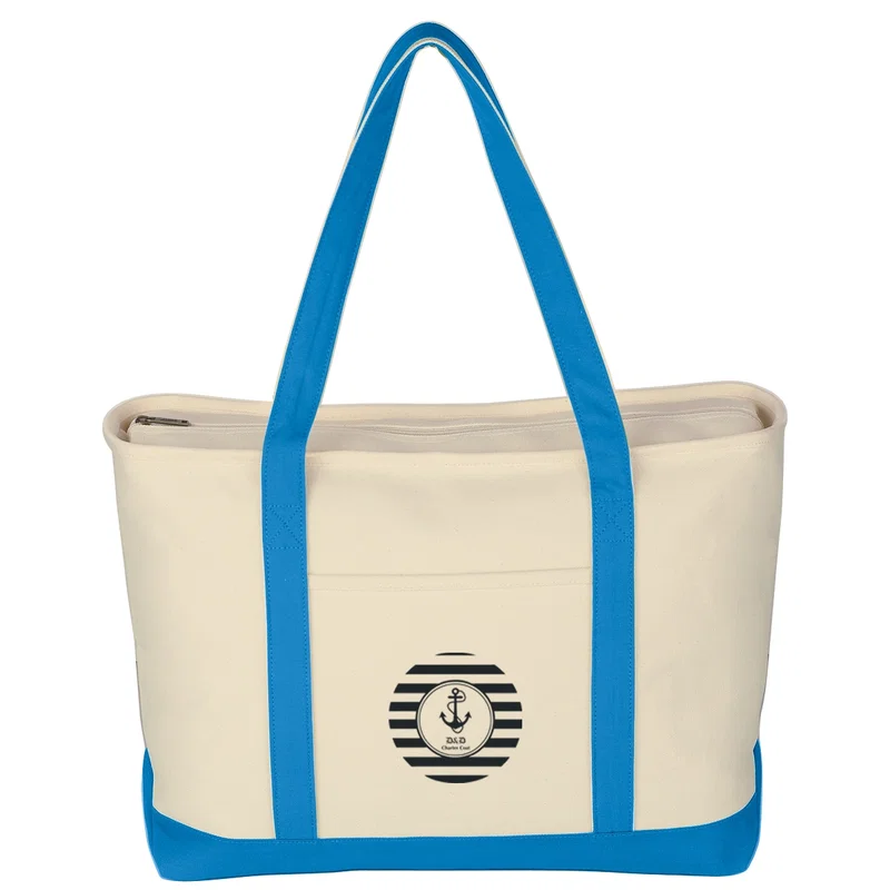 Large Heavy Cotton Canvas Boat Tote Bag — view 11