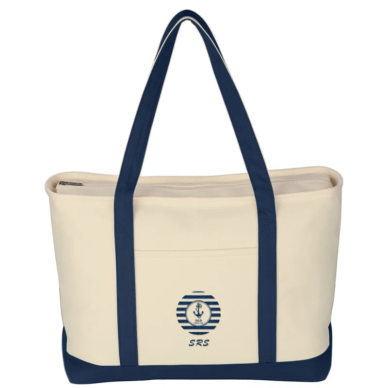 Large Heavy Cotton Canvas Boat Tote Bag — view 13