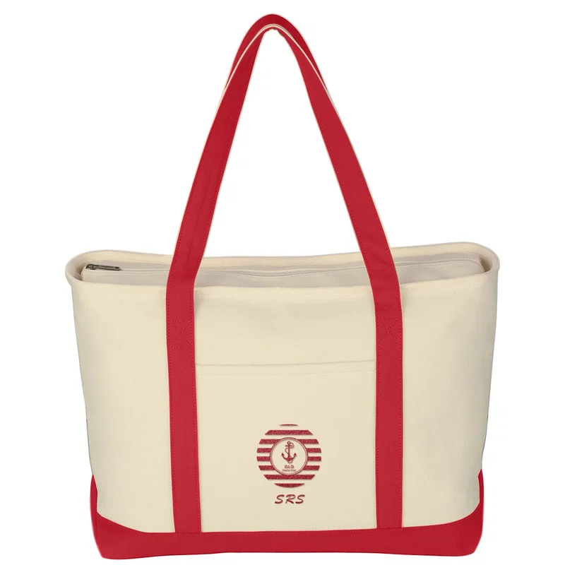 Large Heavy Cotton Canvas Boat Tote Bag — view 17