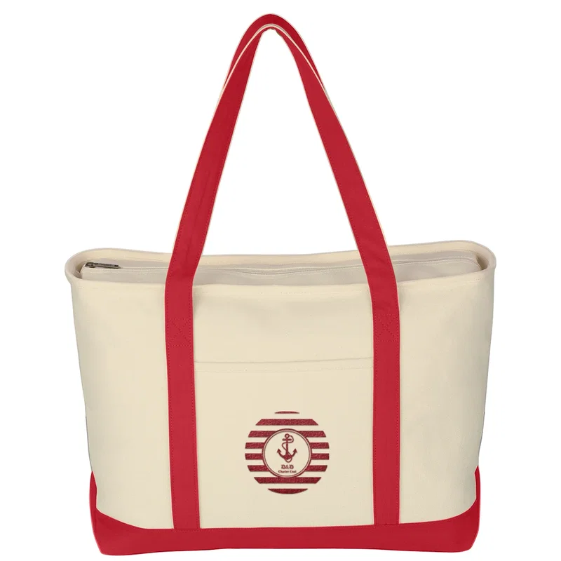 Large Heavy Cotton Canvas Boat Tote Bag — view 18