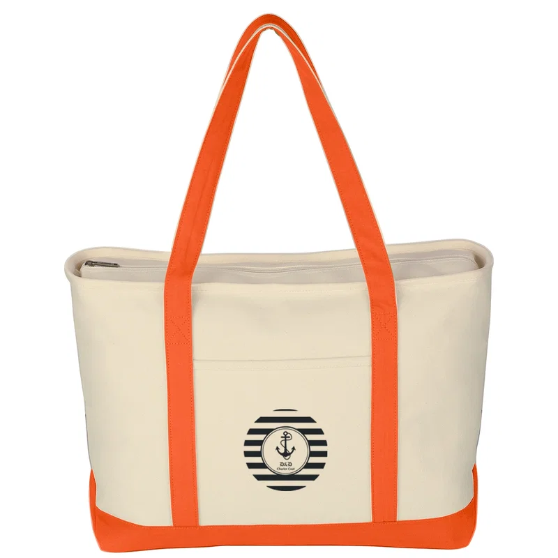 Large Heavy Cotton Canvas Boat Tote Bag — view 3