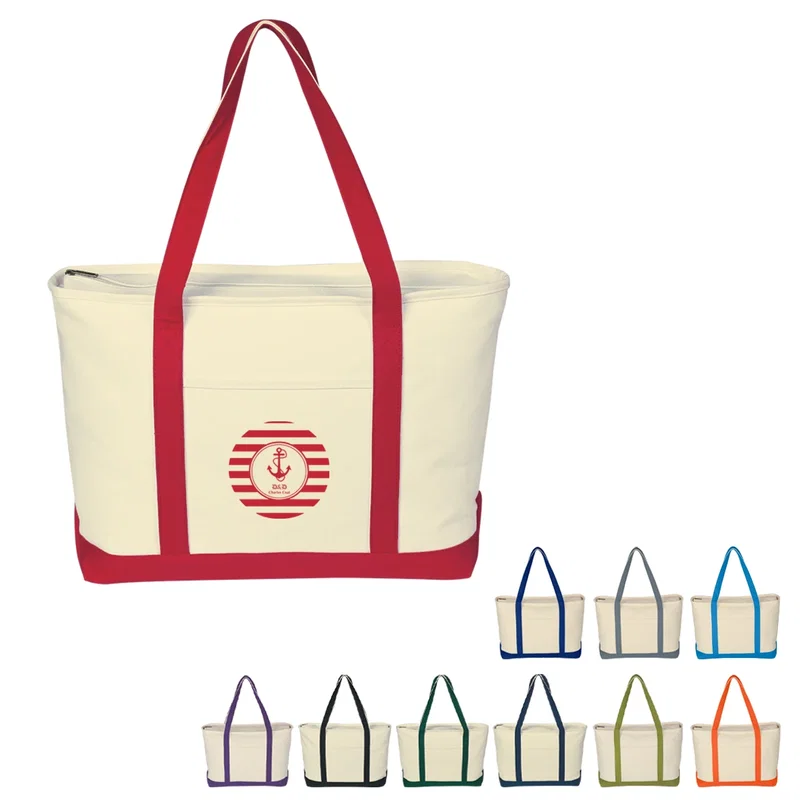 Large Heavy Cotton Canvas Boat Tote Bag — view 20