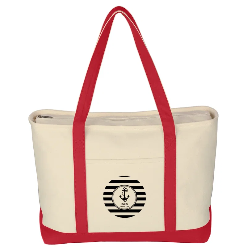 Large Heavy Cotton Canvas Boat Tote Bag — view 5