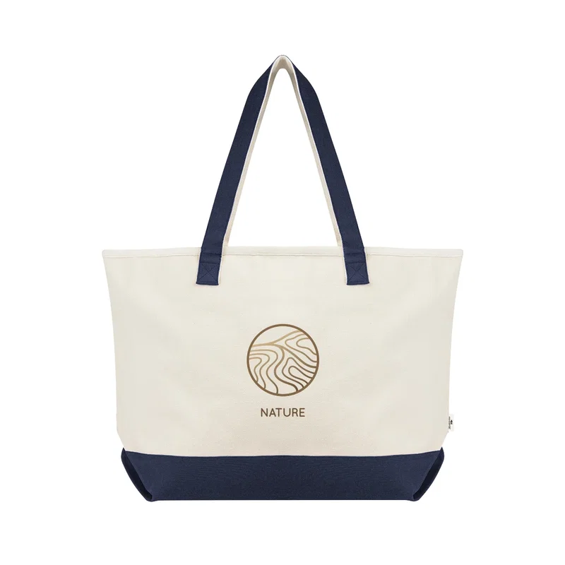 Natural cotton panel paired with a bold trim shade