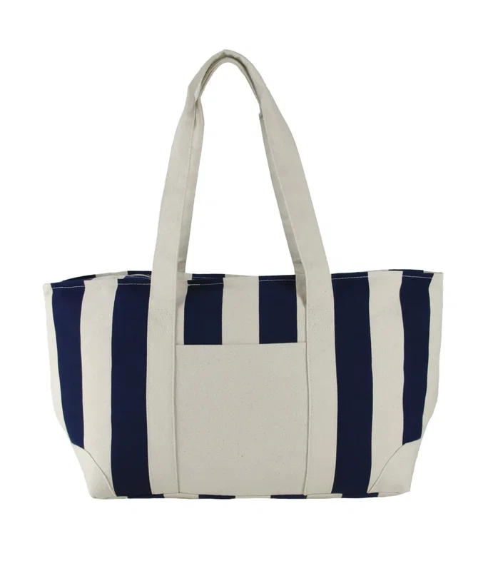 Large Striped Canvas Tote — view 2