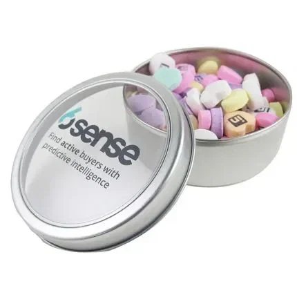Large Top View Tin - Imprinted Chocolate Buttons — view 2