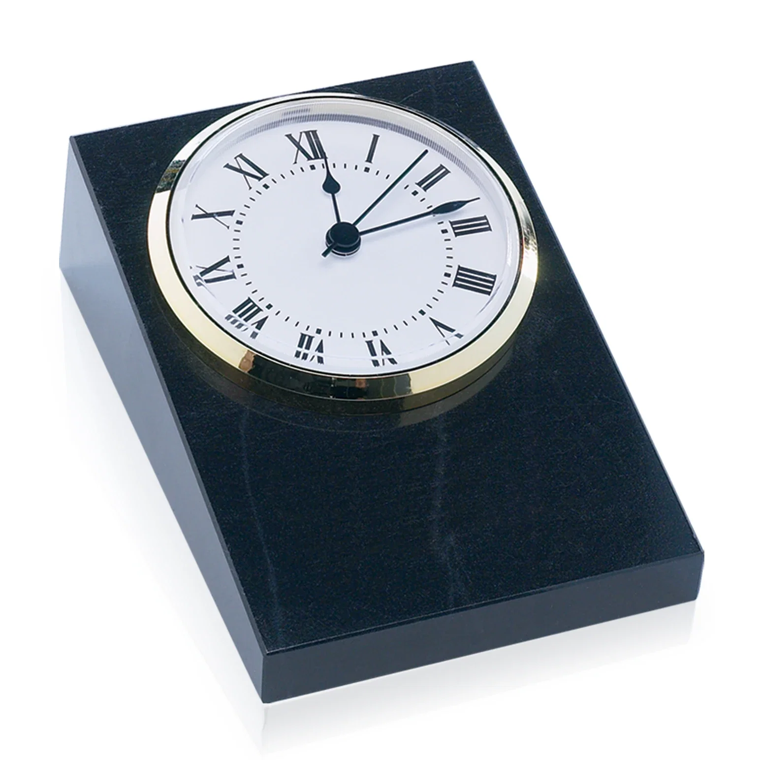Large Wedge Black Marble Clock — view 4