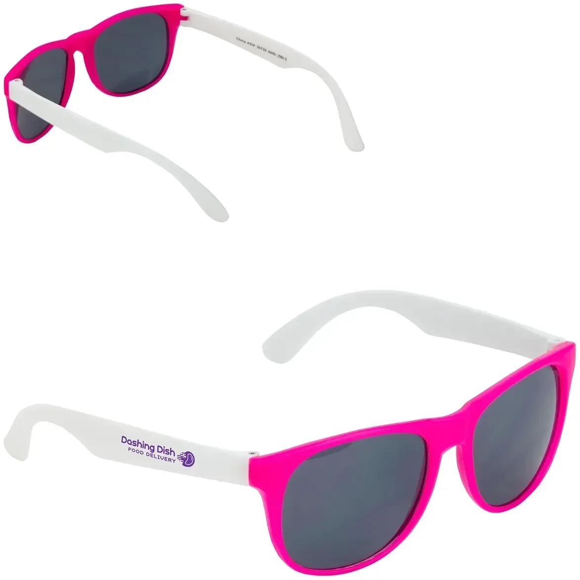 Branded Largo sunglasses angled, two-tone frame view
