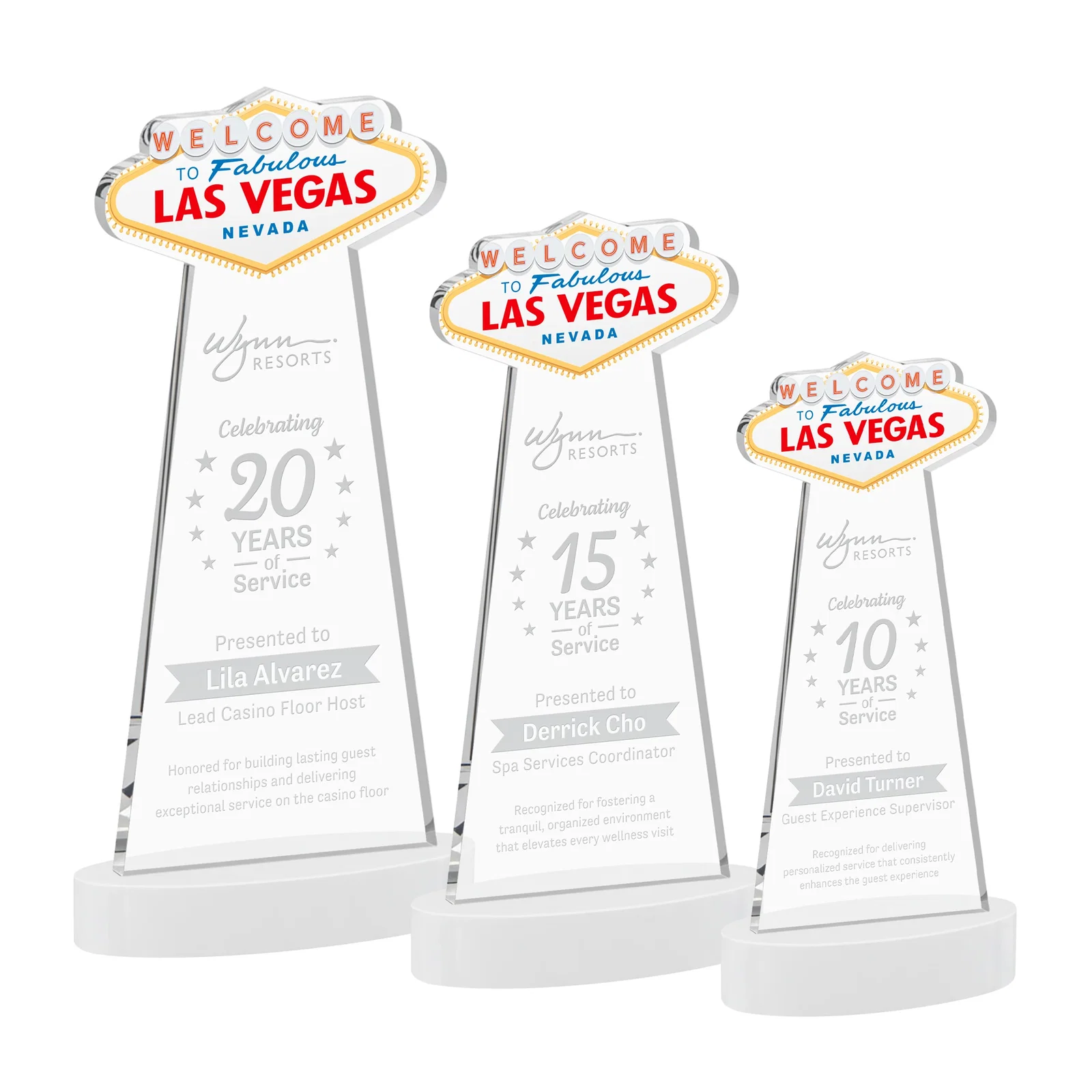 Promotional Starfire Crystal Las Vegas Sign Award on Alberton Oval Base for safety achievement programs