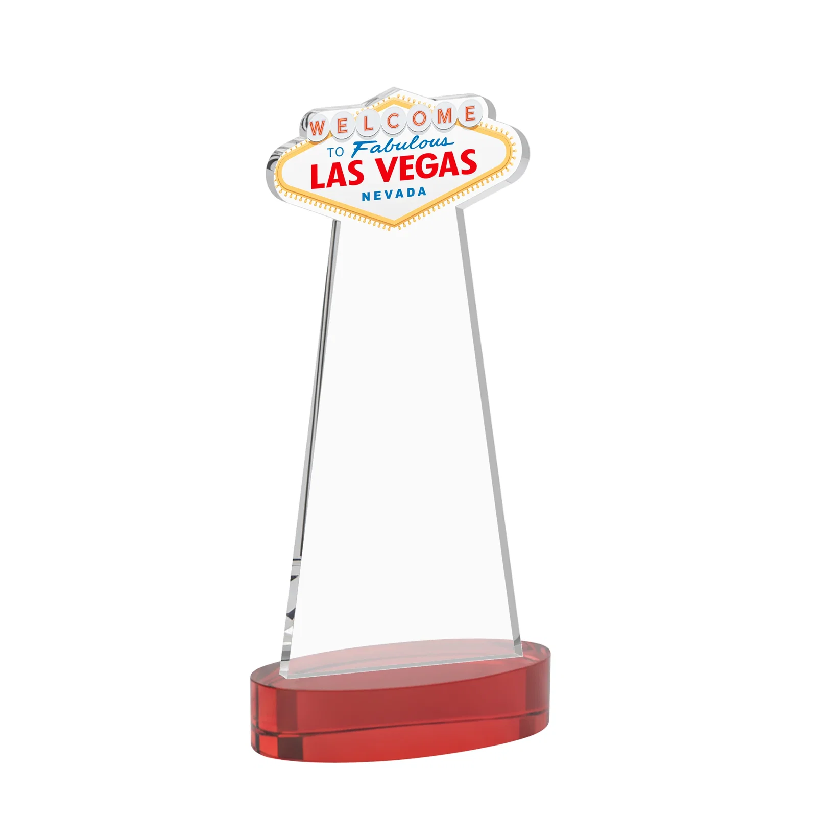 Custom Starfire Crystal Las Vegas Sign Award on Alberton Oval Base, with your logo for donor appreciation