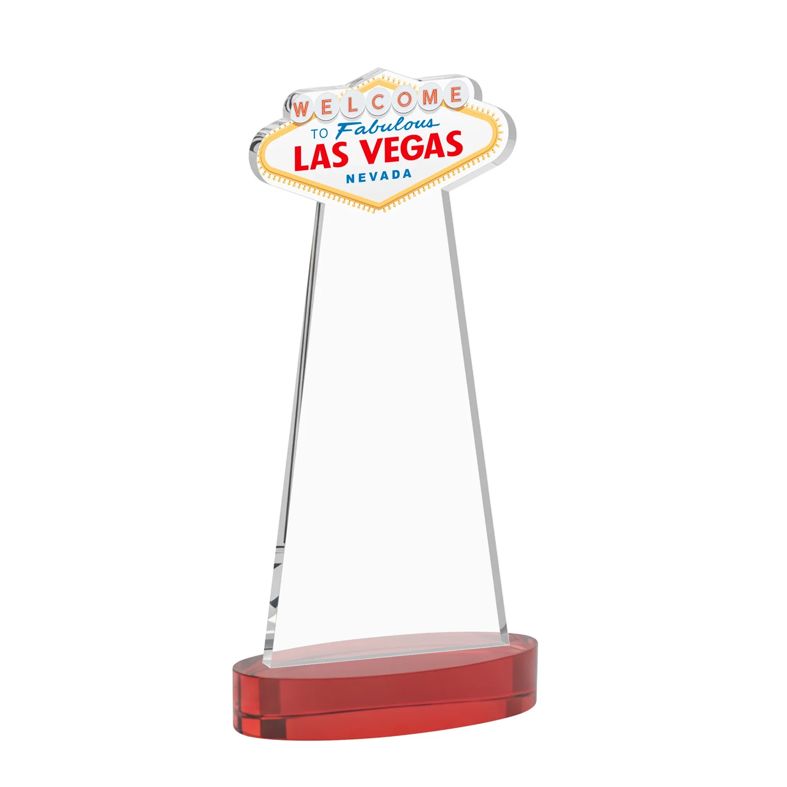 Custom Starfire Crystal Las Vegas Sign Award on Alberton Oval Base, with your logo for graduation ceremonies