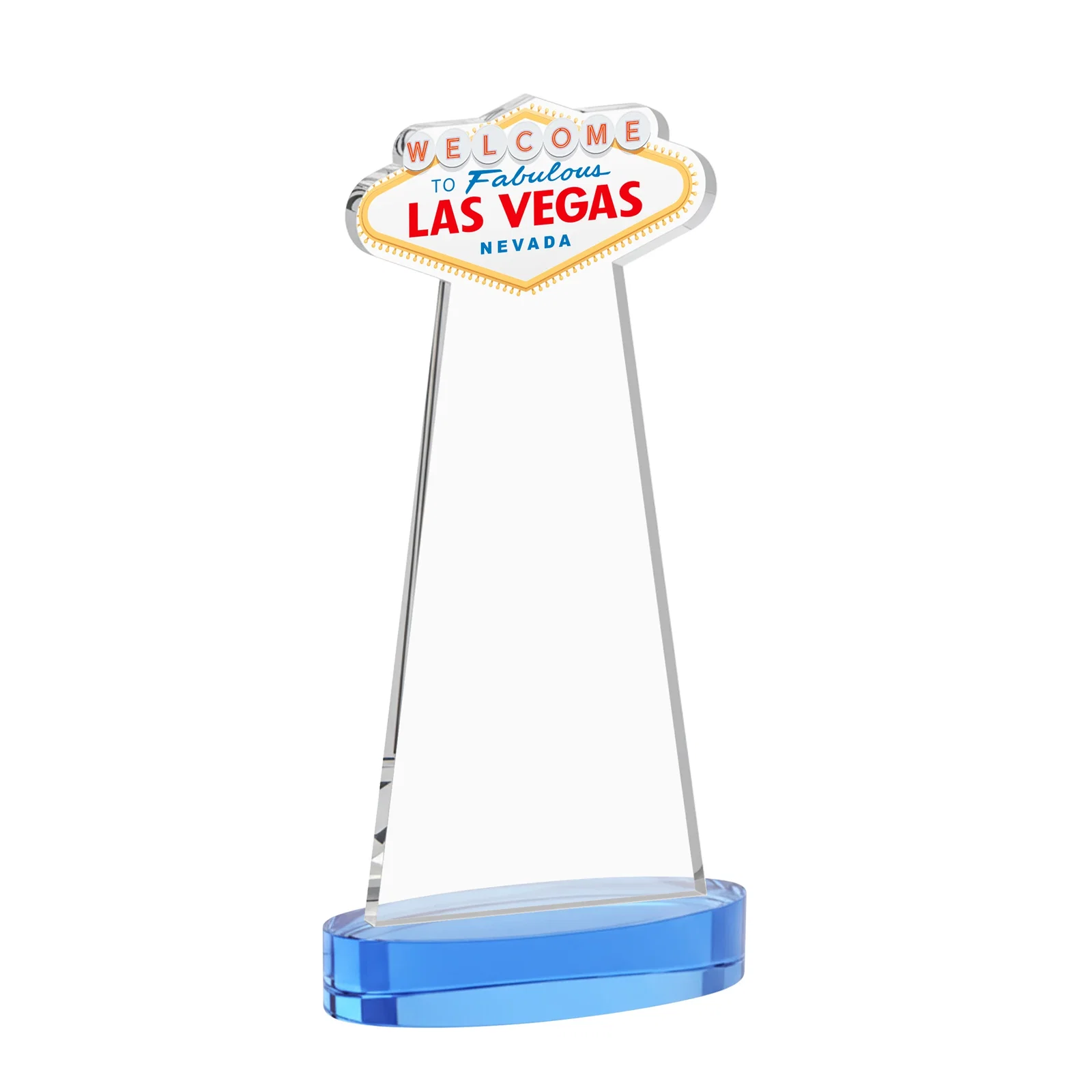 Custom Starfire Crystal Las Vegas Sign Award on Alberton Oval Base, with your logo for dealer and partner awards