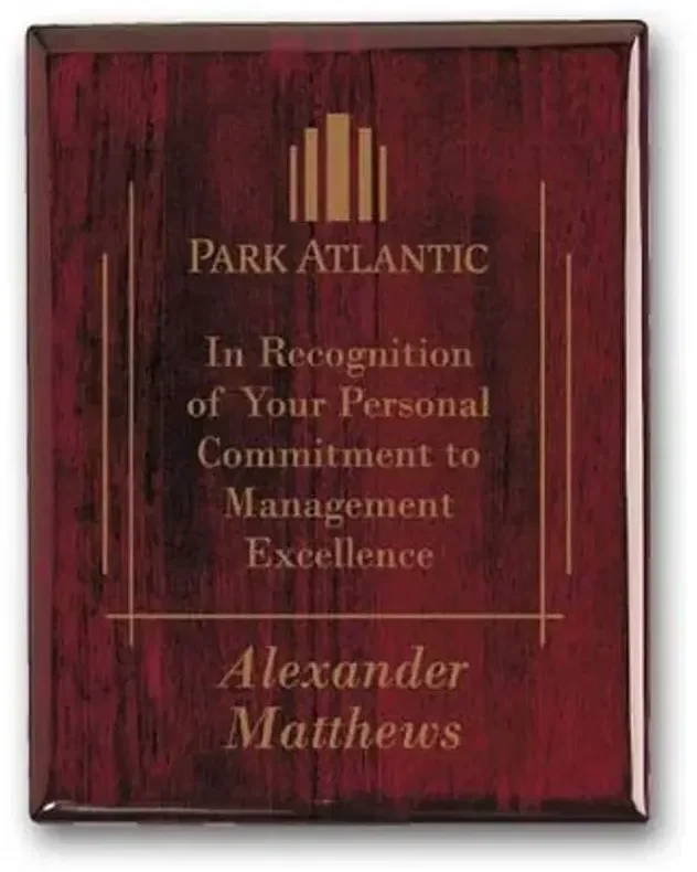 Custom Engraved Rosewood Plaque for Corporate Recognition — view 2