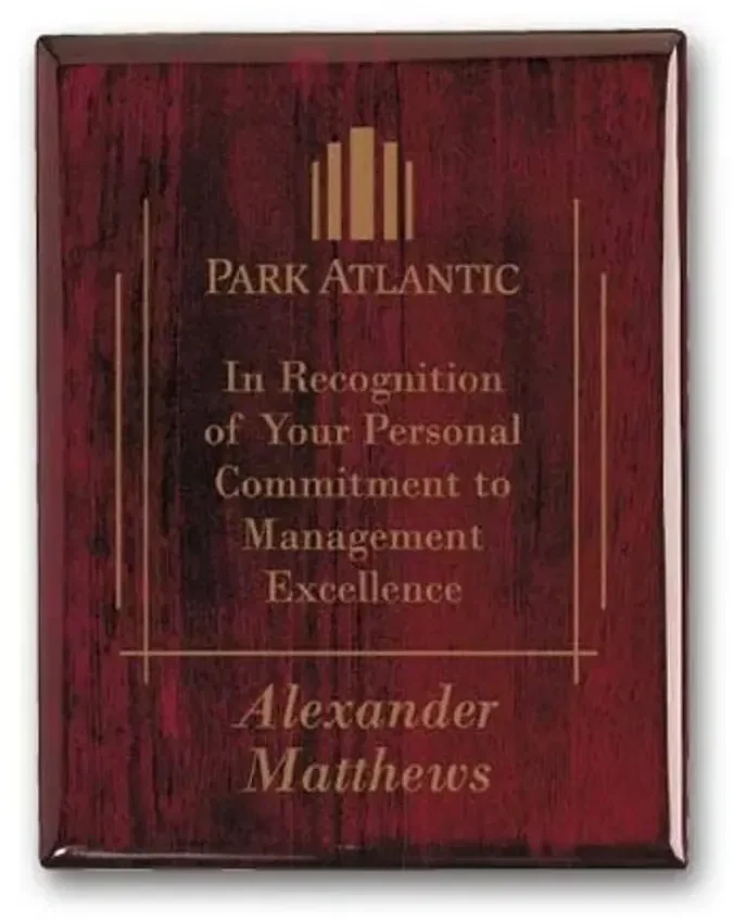 Custom Engraved Rosewood Plaque for Corporate Recognition — view 3
