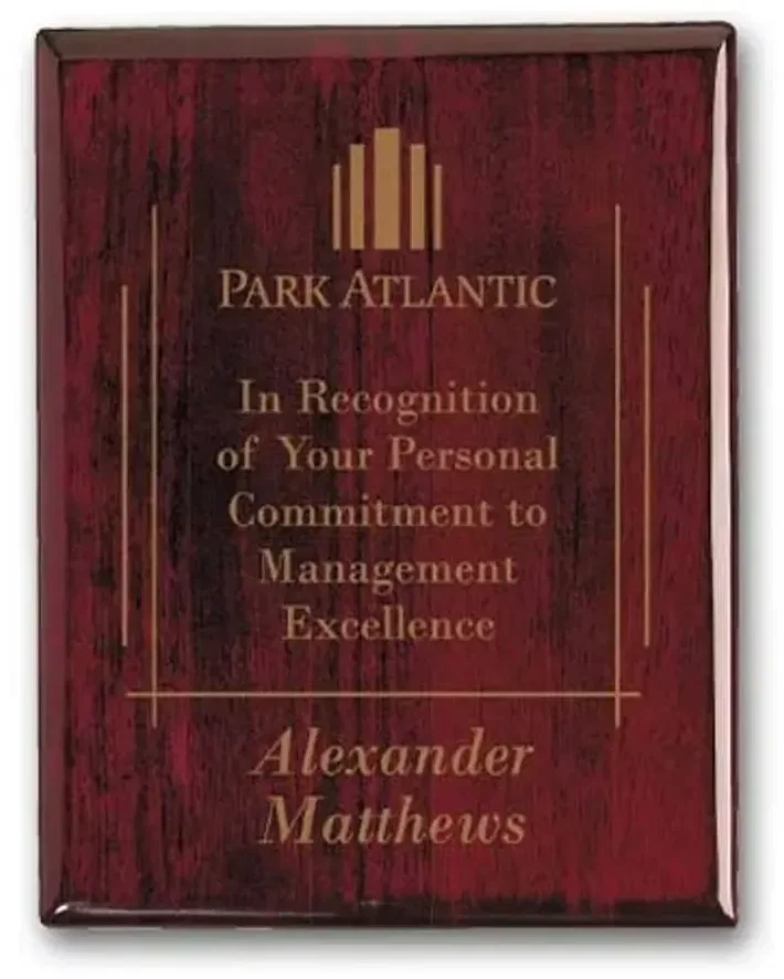 Custom Engraved Rosewood Plaque for Corporate Recognition — view 4