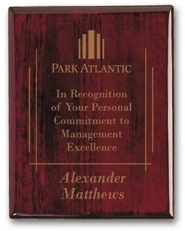 Custom Engraved Rosewood Plaque for Corporate Recognition — view 4